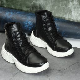 Women Textured Sneakers Boots For Women-18