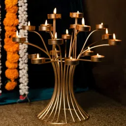 Brass Tree Tealight Candle Holder | Candle Stand for Christmas Home Decoration Iron Tealight Holder-image-67
