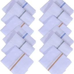 Johnnie Boy Premium Striped Handkerchief For Men Handkerchief (Pack of 12) ["White"] Handkerchief-image-102
