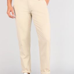 Men Regular Fit Beige Cotton Blend Trousers-image-46