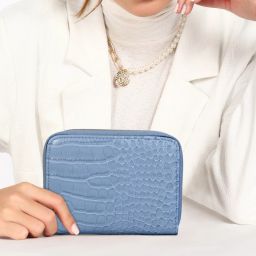 Women Blue Artificial Leather Wallet - Mini-image-26