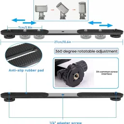 Soopii Dual Mobile Bracket Compatible with for Photography, LED Light, Selfie Monopod, Tripod image 3