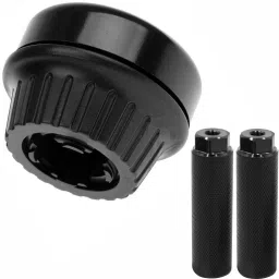 Cycle Rotate Bell with Foot Rest Aluminum Handlebar Safety Horn Silver Leg Pegs Bell-15