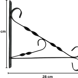 garden deco High Quality Twisted design Wall Mounted Shelf Bracket (Set of 1 Pc) 30 Cm Shelf Bracket image 2
