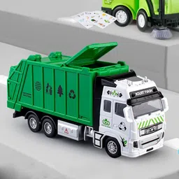 zuuluzrs Garbage Truck Toys Small Trash Truck with Lights and Sounds Friction Truck Toy-picture-26