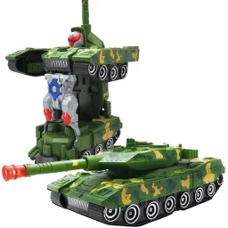 metoy Deformation Combat Tank Transform Robot Toy with Light & Music Automatic Transforming Robot Tank Toy for Kids with Bump Function (Combat Tank) image 5