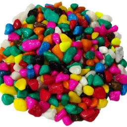 Decorative Ornamental River Rocks Tumbled Stone Pebbles Unplanted Substrate For Aquarium Home Decor Garden Landscape (Multi Colour, 500gm) Regular Asymmetrical Marble Pebbles-picture-23