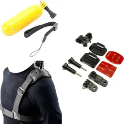 quikprof Floating Grip Helmet Mount Kit and Shoulder Strap for action cameras Strap-35