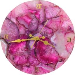 Natural Agate Stone Wall Clock with Prosperity & Good Luck -D2 Regular Round Crystal Stone-image-21