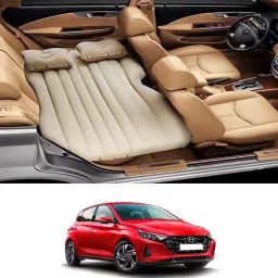 Inflatablebed-Beige-i20 Elite-New Beige Car Bed Mattress for Rest,Travel, Car Back Seat Air Inflation Bed Universal Air Couch with Two Air Pillows, Car Air Pump and 1 Repair Kit For I20 Elite Universal For All Models Car Inflatable Bed-image-21