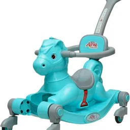 Baby Cyan Horse Rider With Rhyme Systum Rideons & Wagons Non Battery Operated Ride On-image-38