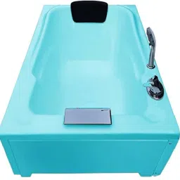 Bonn 4.5 Ft with Filler System and Front and Side Panel - Cyan Blue Free-standing Bathtub-image-22