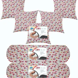 Combo Set 5 Cushion And 2 Microfibre Solid Bolster Pack of 7-image-33