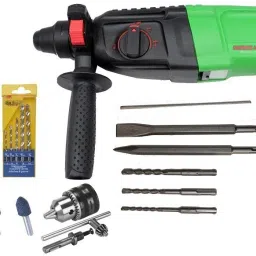 HEAVY DUTY CAMRON GOLD 26MM Heavy Duty Rotary Hammer Drill Machine 800 watts with 3 mode (GREEN) Angle Drill-image-8