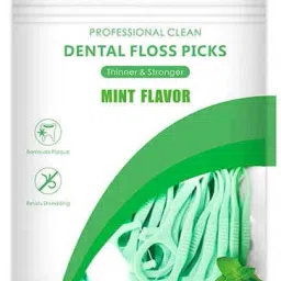 3 in 1 Dental Floss Picks 100 Pcs Mint flavored flosser with tongue cleaner-12