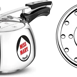 MISS MARY HANDI 5L ALUMINIUM COOKER WITH Grid 17CMS 5 L Pressure Cooker-image-40