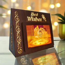 Personalised Best Wishes LED Photo Frame Gift for Friends wedding marriage Table Lamp-13