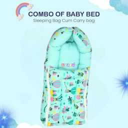 Born Babies Baby Organic Cotton Printed Carry Bed |Premium quality(0 to 12mnths) Sleeping Bag-image-22