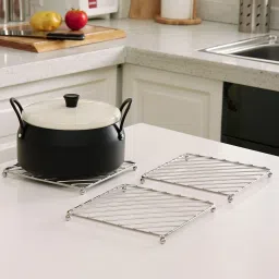 Stainless Steel Hot Mat/ for kitchen/ Utensil Stand for dining table/Trivet mirror Trivet-11