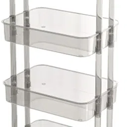 Transparent 4 Layer Trolly, Trolley Organizer, Plastic Kitchen Trolley-image-32