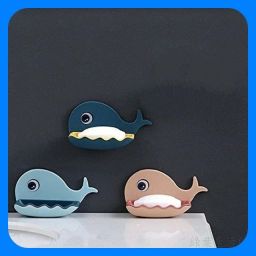 Fish Shape Cute Adhesive Waterproof Wall Mounted Soap Dish(PACK OF 4)-image-53