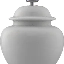 homesake Ceramic Pot Shaped Base White Table Lamp with White Cone Shade, LED Bulb Table Lamp image 3
