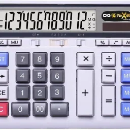 Portable Desktop Big Size Calculator Charging by Solar Panel 12-Digit Display 4.3 Inches Screen BasicCalculator-31
