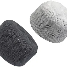 Self Design, Solid, Printed Prayer Cap-22