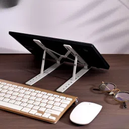 MZ S252 (LAPTOP STAND) Multi Size Adjustable Folding Stand Anti-Skid Silicon Design Laptop Stand image 5