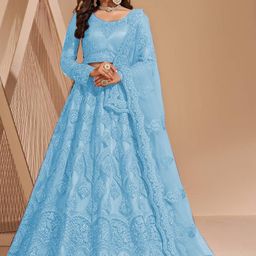 cute fellow Embroidered Semi Stitched Lehenga Choli-picture-1