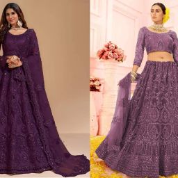 Embroidered, Embellished Semi Stitched Lehenga Choli-image-45
