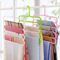 5 Layer Hangers for Clothes Space Saving Plastic Hangers (MultiColors) - 3pcs Closet Organizer-6