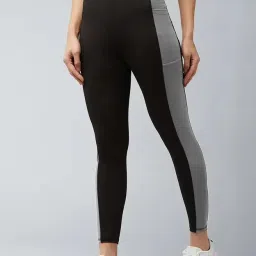 Color Block Women Black, Grey Tights-image-100