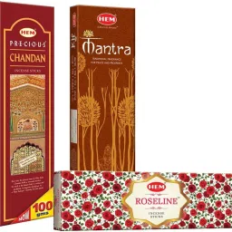 Agarbatti Combo Pack of 3 Fragrance ( 220 g), Incense Sticks for Pooja Roseline, Chandan, Mantra-picture-24