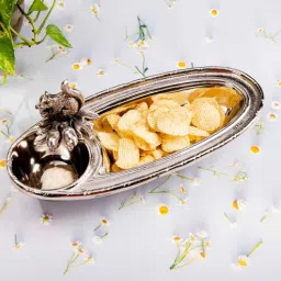 Gibox Squirrel Chip and Dip Bowl Metal Serving Platter Home Gathering Kitchen Party D cor-picture-42