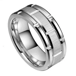Silver ring for men boys gents girl thumb band stylish daily simple plain design Alloy, Steel, Metal, Tungsten, Sterling Silver Rhodium, Titanium, Black Silver, Silver Plated Ring-image-58