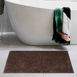 obsessions Brown Solid Cotton AntiSkid Bathmat-picture-26