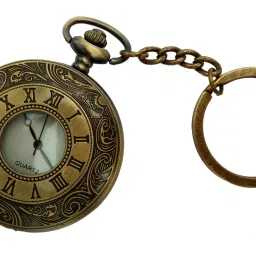 Designer Vintage Roman Numerals Pocket Watch Key Chain-image-51