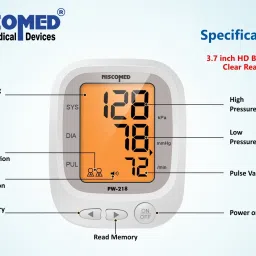 NISCOMED BP Monitor with Extra-Large Cuff , PW-218 Fully Automatic Digital Blood Pressure Monitor with Extra Large Cuff ,3 Color Hypertension Alert LCD indicator, LCD Display Bp Monitor Fully Automatic Digital Blood pressure Monitor Bp Monitor image 2