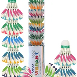Designer Feather Shuttlecock Parabolic Trajectory for Recreational Play Feather Shuttle - Multicolor, Blue-15