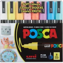Posca 3M 0.9-1.3 mm Bullet Shaped | Smooth & Water Resistant Soft Colour Markers-18