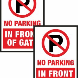 No Parking in Front of Gate Adhesive Sticker Set Of 2 Emergency Sign-image-74