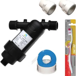 Combo of Water Tank Y Type Screen Filter also for Drip Irrigation | Size 3/4"(20mm)| With 2 Filter Connector, 1 Teflon Tape and Cleaning Brush |120 Mesh/130 Micron| Made in India Tap Mount Water Filter-1