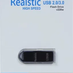 Realstic V220W high speed 128 GB Pen Drive Compatible with Laptop, Desktop Computer USB 2.0 Metal Case-21