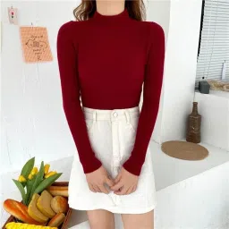 Casual Regular Sleeves Striped Women Maroon Top-image-4