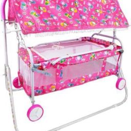 PINK Stroller Cum Cradle Cot Bassinet For Baby Boys & Baby Girls Bassinet-image-60