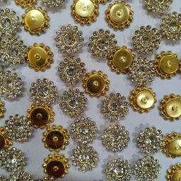 ® Round Shape Silver Colour Diamond Ring Glass Stone (Rhinestone) / Kundan Stones Sew or Pastable Beads For Embroidery, Craft, Jewellery Making, Aari / Maggam Work & DIY Kit Pack Of 50pcs ( Size - 14mm)-image-62