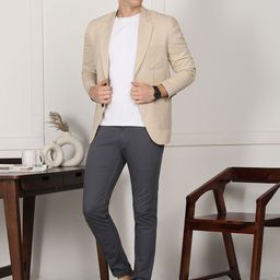fubar Men Solid Single Breasted Wedding Blazer-picture-8