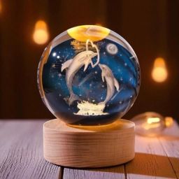 3D Crystal Ball Table Lamp with Wooden Base Table Lamp-image-100