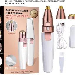 ARD New Bikini Epillators and Painless Lip Hair Removel 2 in 1 Hair Removing white Eyebrow Trimmer 2 in 1 painless Eyebrow trimmer and Facial Hair removel 2 in 1 jari flawless and Epilator, Lips Hair Removel, Nose Hair Removel Electric Razor Cordless Epilator-image-43